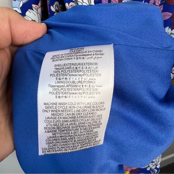 BCBG Generation Square Neck Floral Casual Dress blue size 12. - Picture 11 of 16